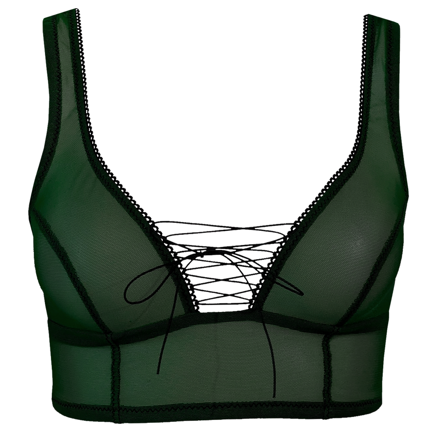 ROBBI LONGLINE BRA - FOREST GREEN