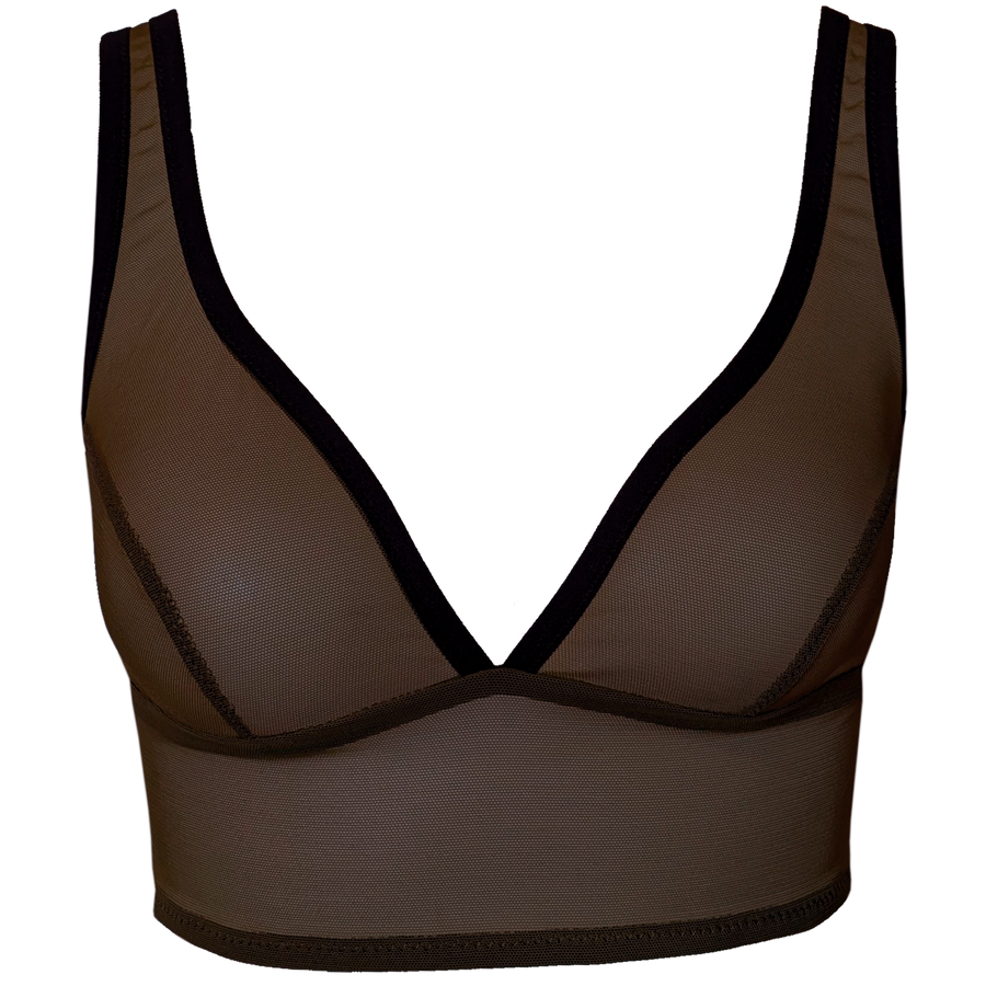 PLUNGE BRA - BROWN