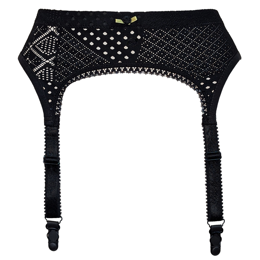 HOLLY GARTER BELT - MULTI FISHNET