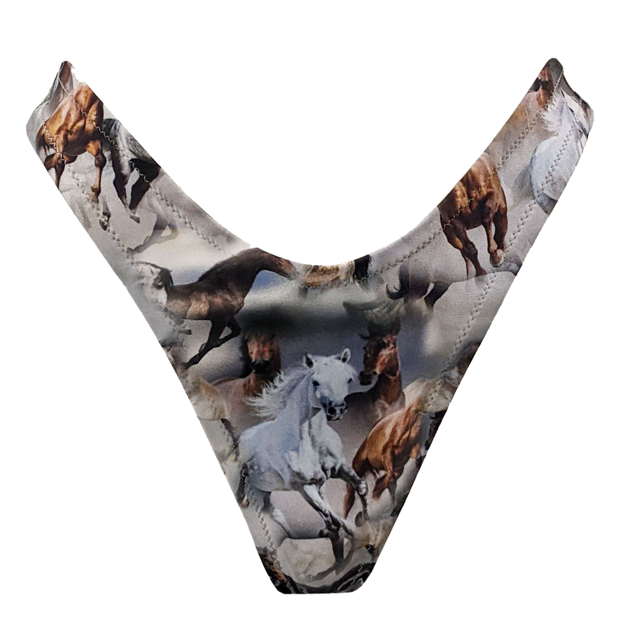 LEN SWIM THONG - HORSES