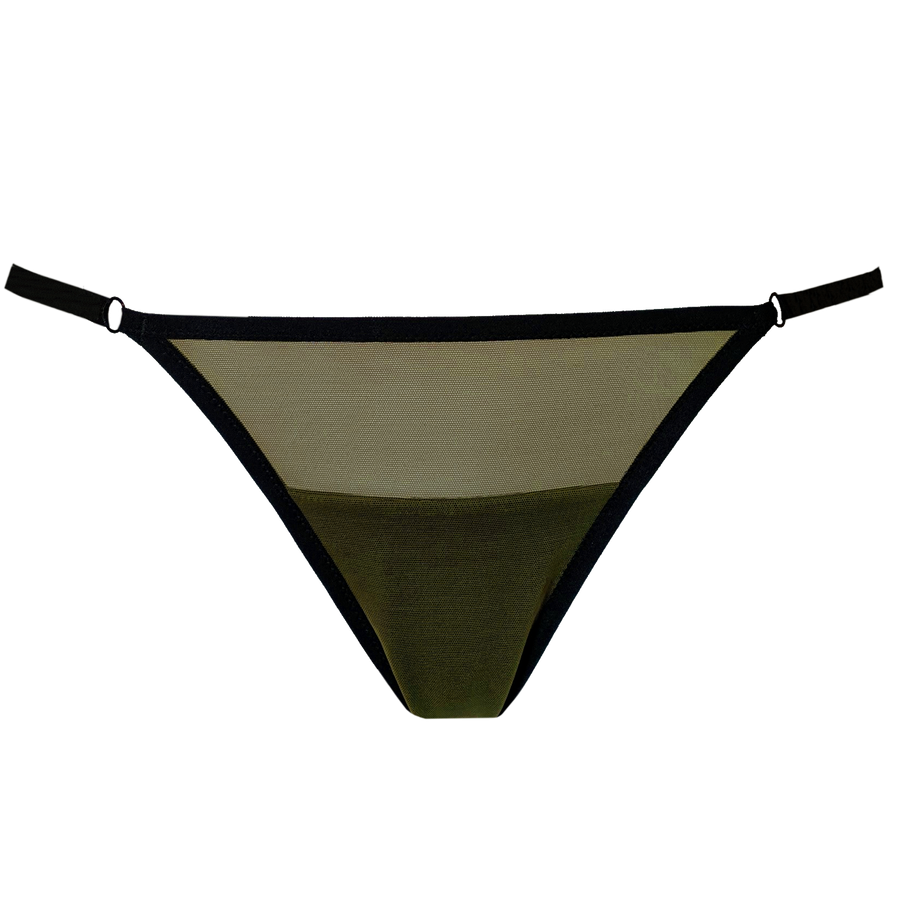 STRING THONG - OLIVE GREEN
