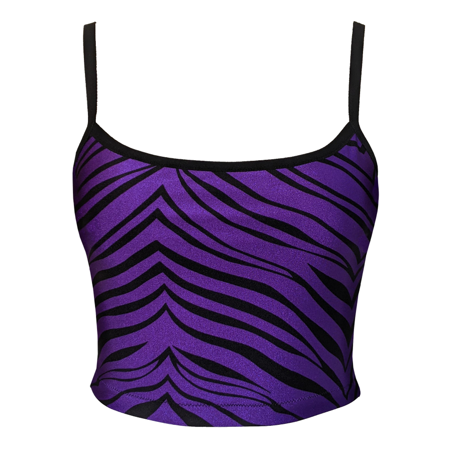 ROWAN SWIM CROP - PURPLE TIGER