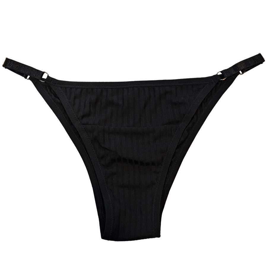 BIKINI BRIEF - BLACK RIB