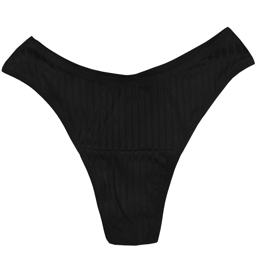 BASIC THONG - BLACK RIB