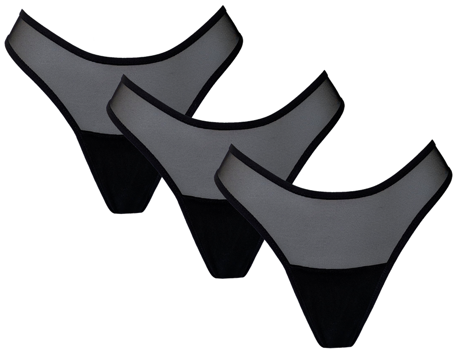 THONG 3 PACK - BLACK